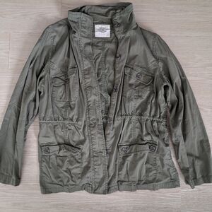 Sonoma Olive Utility Jacket with Button & Zip